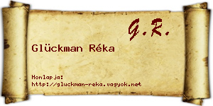Glückman Réka névjegykártya